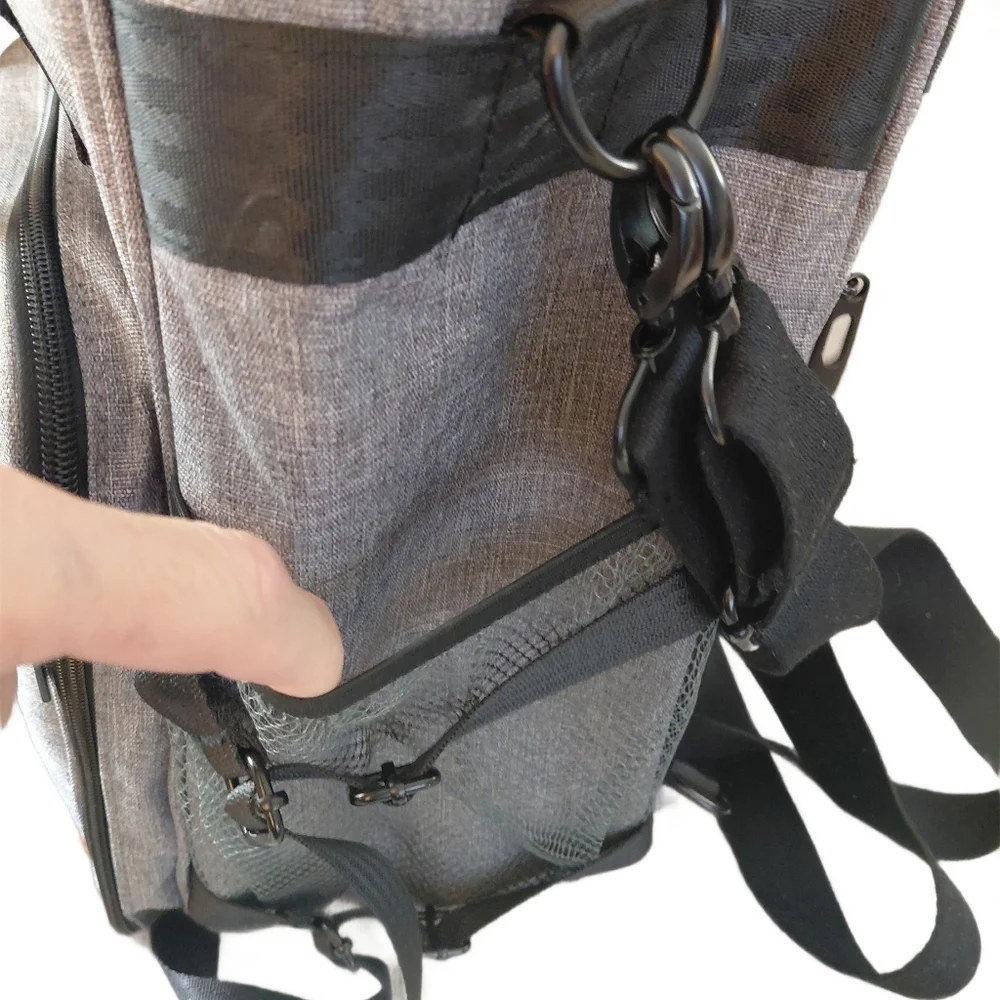 Gray and Black Pet Carrier Dog Park Picnic Travel Bag